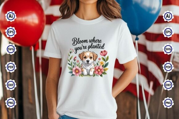 Bloom Where You’re Planted PNG T-Shirt