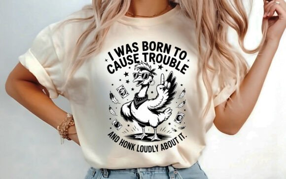 Funny Goose Sarcastic T-Shirt Design PNG