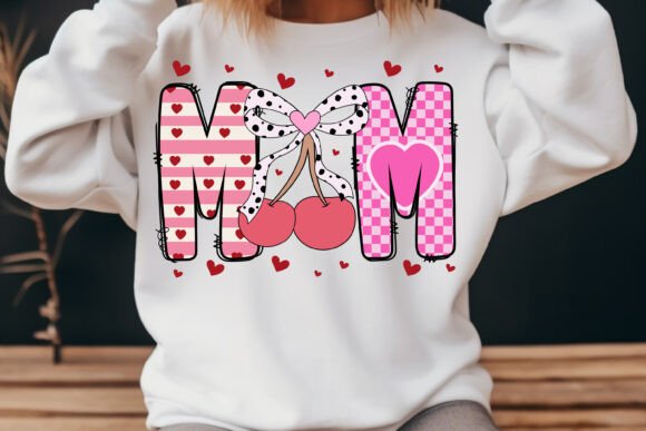 Mom Cherry Coquette Valentine Retro SVG