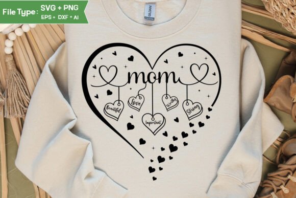 Mom Heart SVG: Strong Mom Boho Mama