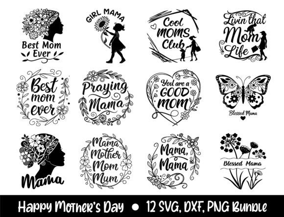 Mom Mama Mother Day SVG Bundle Design