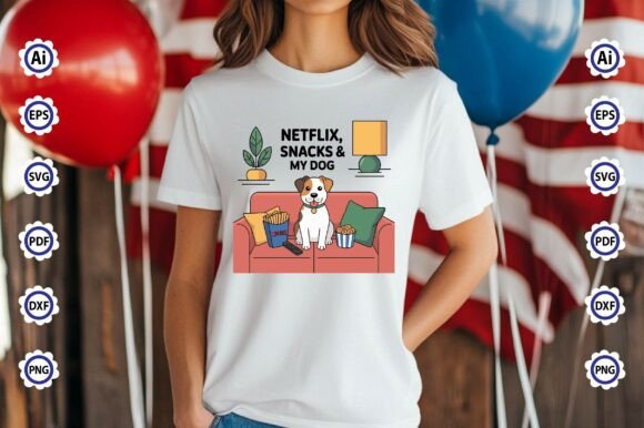 Netflix, Snacks My Dog PNG T-Shirt