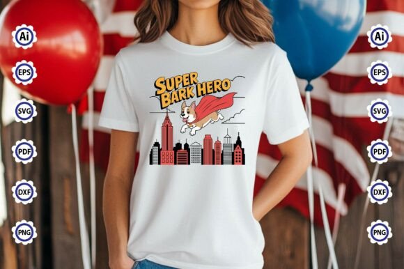 Super Bark Hero PNG T-Shirt Design