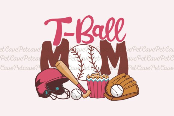 T-ball Mom Sublimation PNG Design