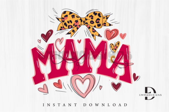 Valentine Mama Coquette Bow PNG