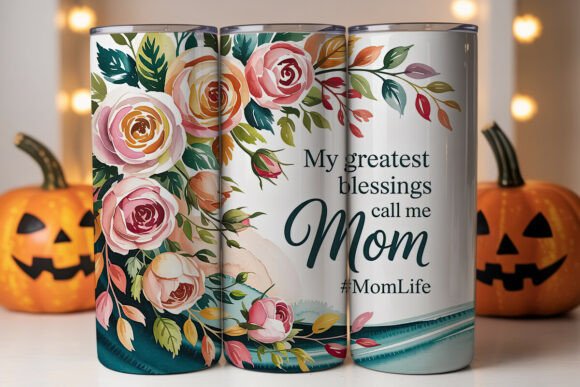 Watercolor Roses Mom Tumbler Wrap